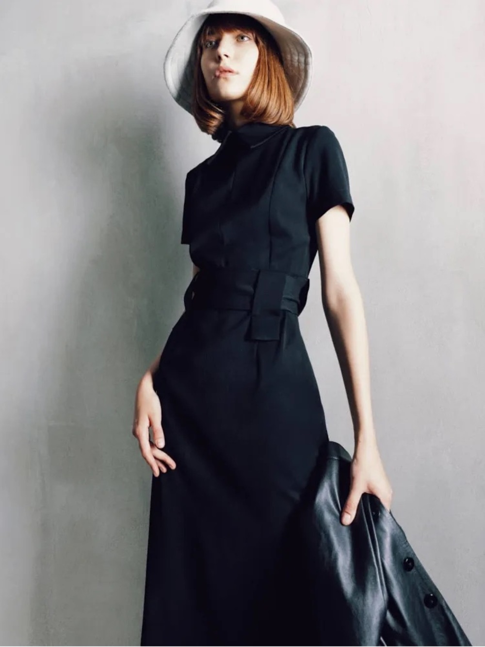 Julia Allert Midi Black Dress With Belt New With Tags XL